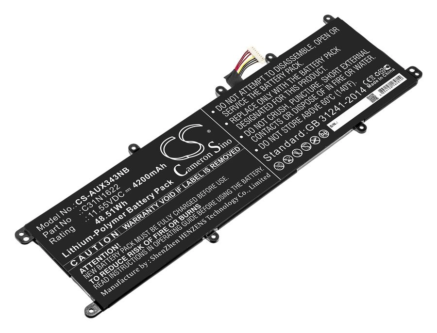 

Аккумуляторная батарея CameronSino CS-AUX343NB для Asus UX530UQ, 11.6V, 4200mAh, черный, CS-AUX343NB