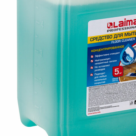 

Средство для мытья пола LAIMA PROFESSIONAL, жидкость, 5 л, 5.27 кг (602296)
