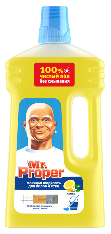 

Средство для мытья пола и стен MR. PROPER лимон, жидкость, 1л (81657180), 0