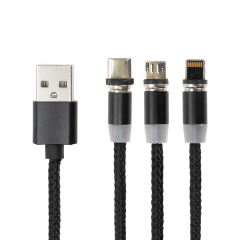 

Кабель USB-Micro USB/USB Type-C/Lightning 8-pin, 1м, черный SONNEN ( 513561)