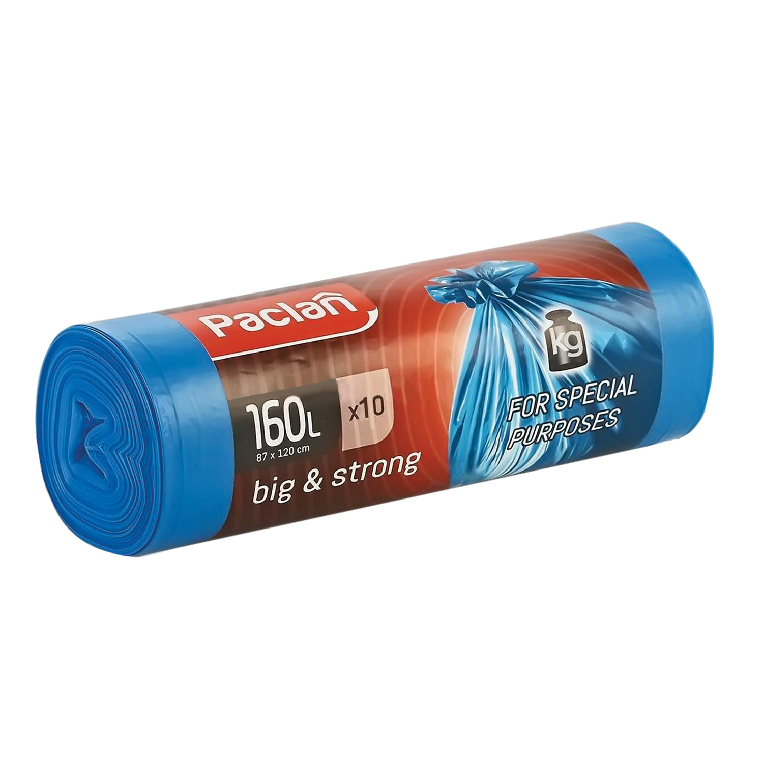 

Мешки для мусора PACLAN Big&Strong 160л, 10шт., синий (402001), 0