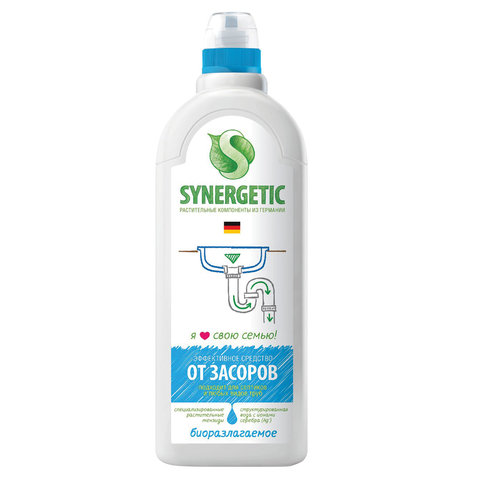 

Жидкость для прочистки канализационных труб с дезинфицирующим эффектом SYNERGETIC, 1л (108100), 0