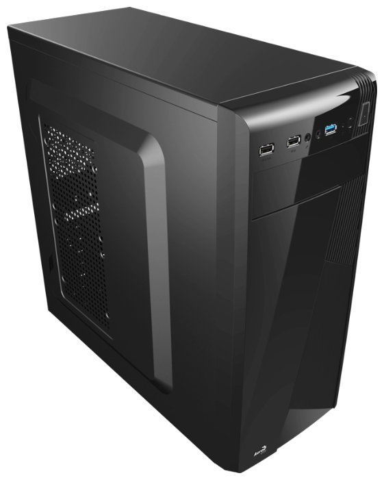 Корпус AeroCool CS-1101, ATX, Midi-Tower, USB 3.0, черный, Без БП (4713105958126) (Плохая упаковка)