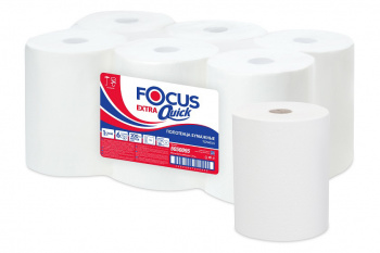 

Полотенца бумажные Focus Extra Quick, рулонов: 6шт., слоев: 1, длина 200м, белый (5050095)