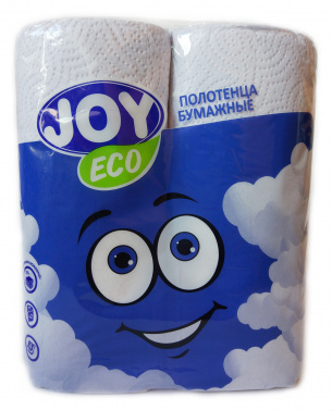 

Полотенца бумажные Joy Eco, рулонов: 2шт., слоев: 2, листов 50шт., длина 12м, белый (1149086), 0