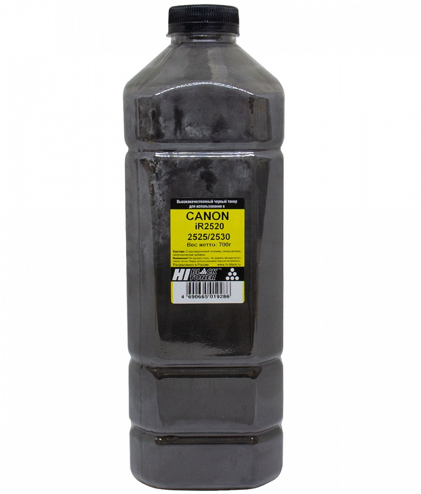 

Тонер Hi-Black, бутыль 700 г, черный, совместимый для Canon iR-2520/2525/2530 (1010108060)