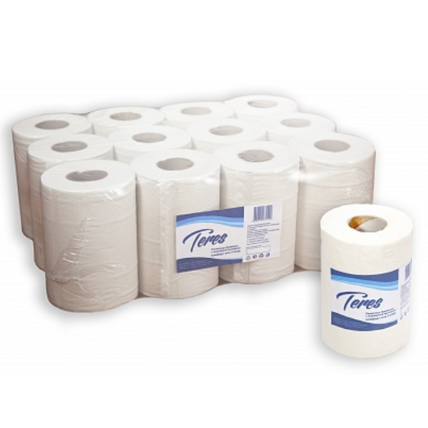 Полотенца бумажные Терес Комфорт mini, слоев: 1, длина 120м, белый, 12шт. (Т-0130) - фото 1