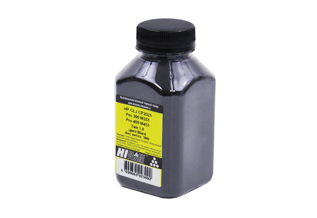 Тонер Hi-Black Тип 1.0, бутыль 100 г, черный, совместимый для Canon Color LJ CP2025, CM2320nf, Pro 300 Color M351dn, 400 Color M451dn, i-Sensys LBP-7200Cdn (101010811)