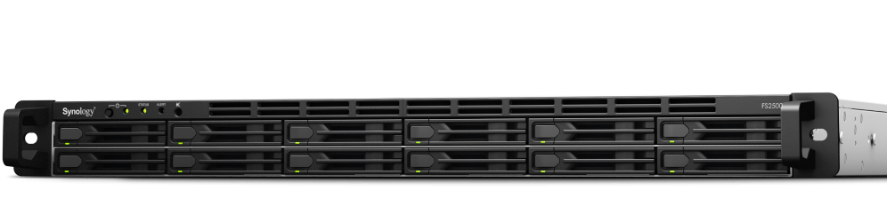 

Сетевой накопитель (NAS) Synology FlashStation FS2500, слоты 12x2.5" SATA3, 2x1 Гбит/с + 2x10 Гбит/с, 2xUSB 3.X, AMD Ryzen V1780B/4x3.35 ГГц, DDR4 8Gb, 2x350W, 1U, (FS2500), FS2500