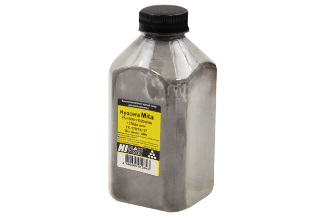 Тонер Hi-Black, бутыль 240 г, черный, совместимый для Kyocera FS-100/1000+/1010/1050/1320d/dn/1370dn, Ecosys P2135d/2135dn (991221490091)