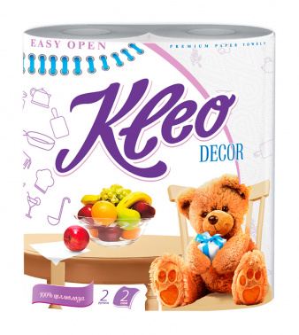 

Полотенца бумажные KLEO Decor, слоев: 2, листов 48шт., длина 12м, белый, 2шт. (C120), 0