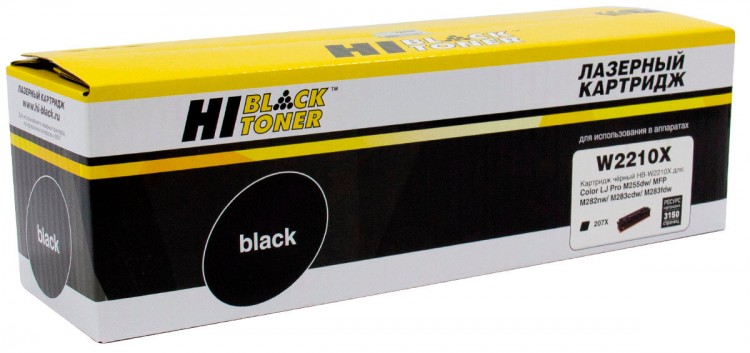 

Картридж лазерный Hi-Black HB-W2210X (№207X/W2210X), черный, 3150 страниц, совместимый для CLJ Pro M255dw/MFP M282nw/M283fdn с чипом
