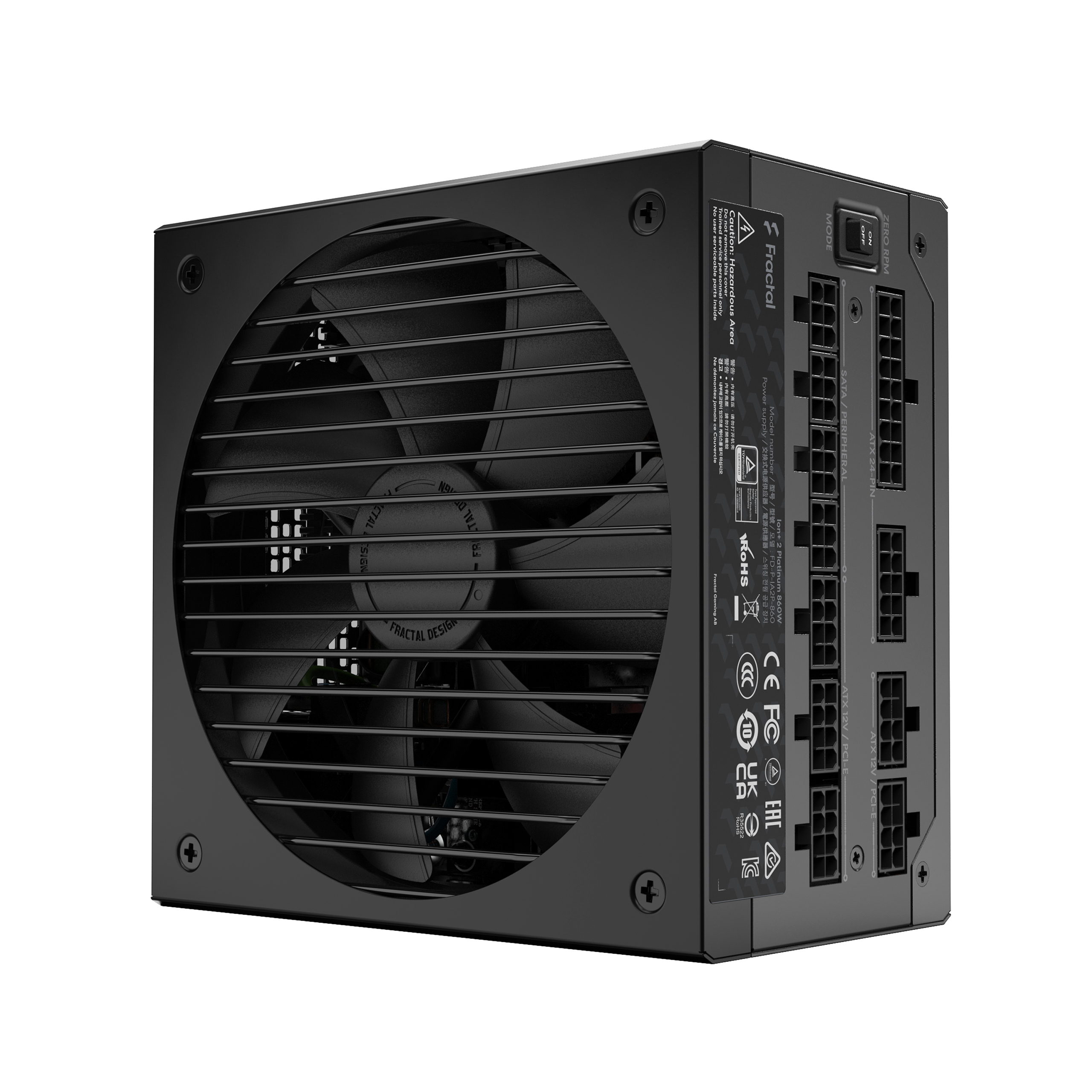 Блок питания 860 Вт, Fractal Design Ion+ 2 Platinum 860W, 140 мм 80 Plus Platinum