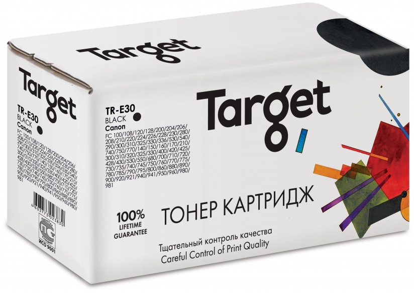 

Картридж лазерный Target TR-E30 (E-30), черный, 4000 страниц, совместимый для Canon FC 108/128/200/208/220/228/336/860/880/890 с чипом