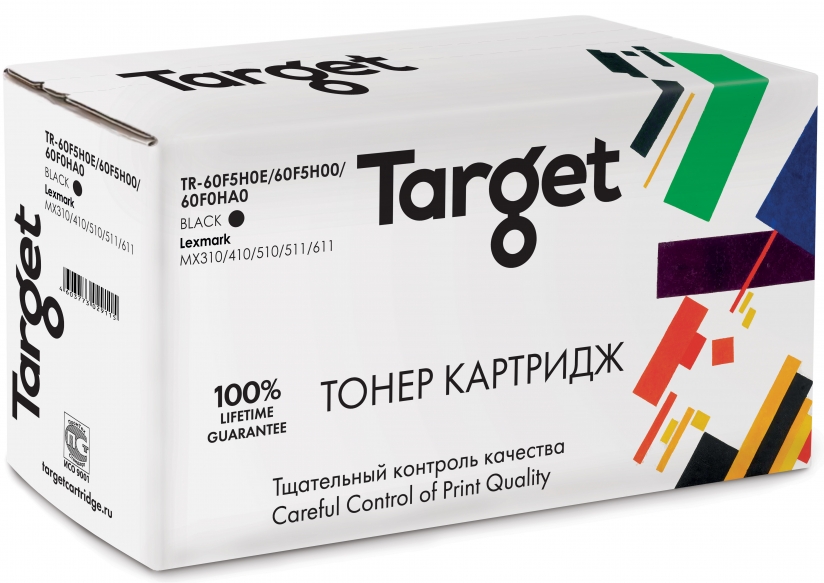 

Картридж лазерный Target TR-60F5H0E/60F5H00/60F0HA0 (60F5H0E/60F5H00/60F0HA0), черный, 10000 страниц, совместимый для Lexmark MX310dn/MX410de/MX510de/ MX511dte/ MX611dhe/ MX611de с чипом