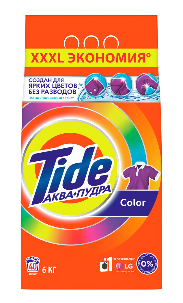 

Стиральный порошок TIDE Color, для цветного белья, 6кг, автомат (81722960), Color