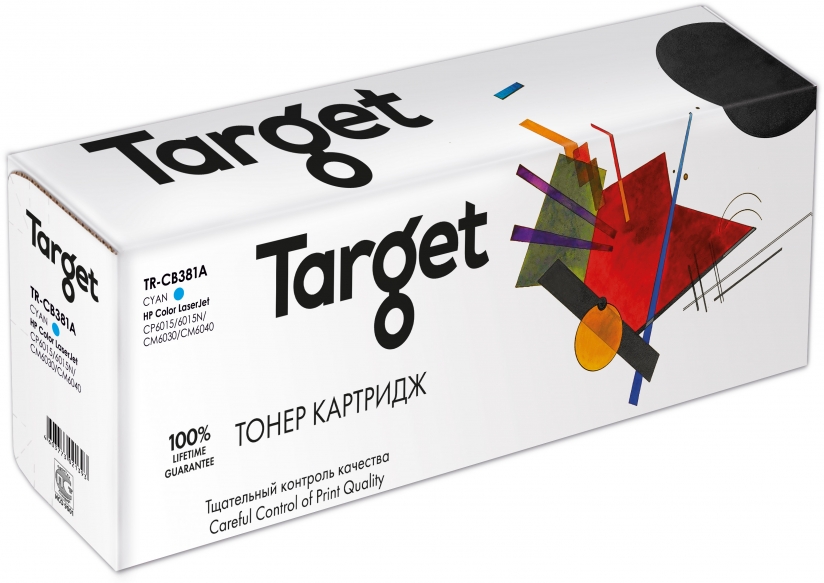 

Картридж лазерный Target TR-CB381A (№824A/CB381A ), голубой, 21000 страниц, совместимый для LJ CP6015/6015N/CM6030/CM6040/CP6015 с чипом