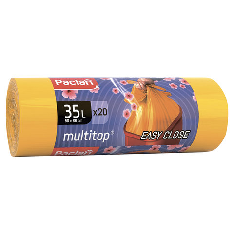 

Мешки для мусора PACLAN Multitop Aroma 35л, 1шт., желтый (136881), 0
