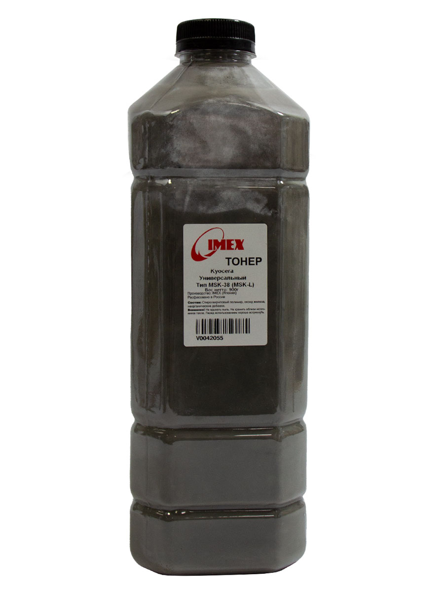 

Тонер Imex Тип MSK-38 (MSK-L), бутыль 900 г, черный, совместимый для Kyocera универсальный FS-1026/1100/1129/1300/1320/1350/1370/2020/3920/4020/6970/9130/9530, Ecosys P2135 (V0042055), Тип MSK-38 (MSK-L)