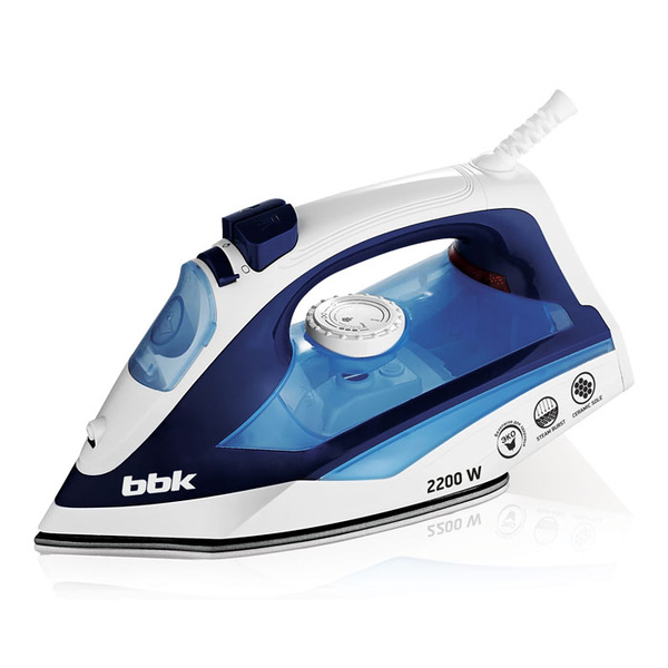 Утюг BBK Dark Blue ISE-2201 2200Вт, 1.6м, синий/белый, цвет синий/белый - фото 1