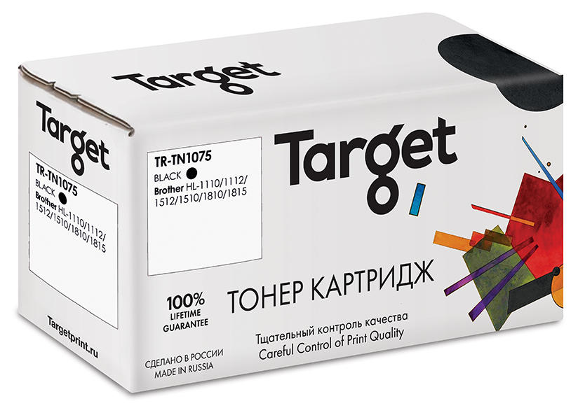 Картридж лазерный Target TR-TN1075 (TN-1075), черный, 1000 страниц, совместимый для Brother HL-1110/1112/1512/1510/1810/1815 с чипом