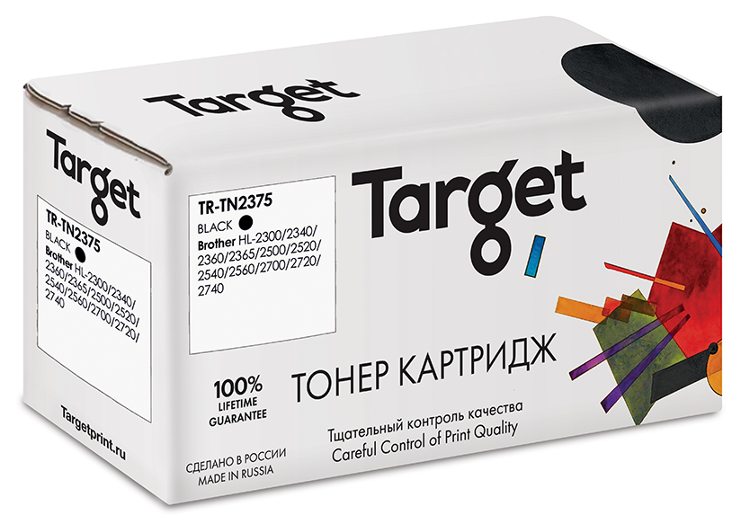 

Картридж лазерный Target TR-TN2375 (TN-2375), черный, 2600 страниц, совместимый для Brother HL-2300/2340/2360/2365/2500/2520/2540/2560/2700/2720/2740 с чипом