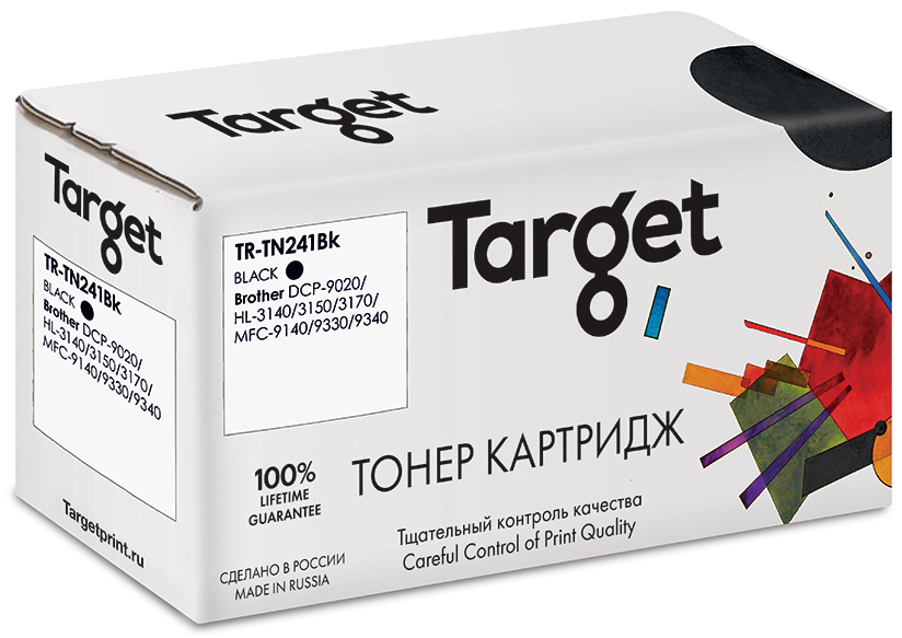 

Картридж лазерный Target TR-TN241Bk (TN-241Bk), черный, 2500 страниц, совместимый для Brother DCP-9020/HL-3140/3150/3170/MFC-9140/9330/9340 с чипом