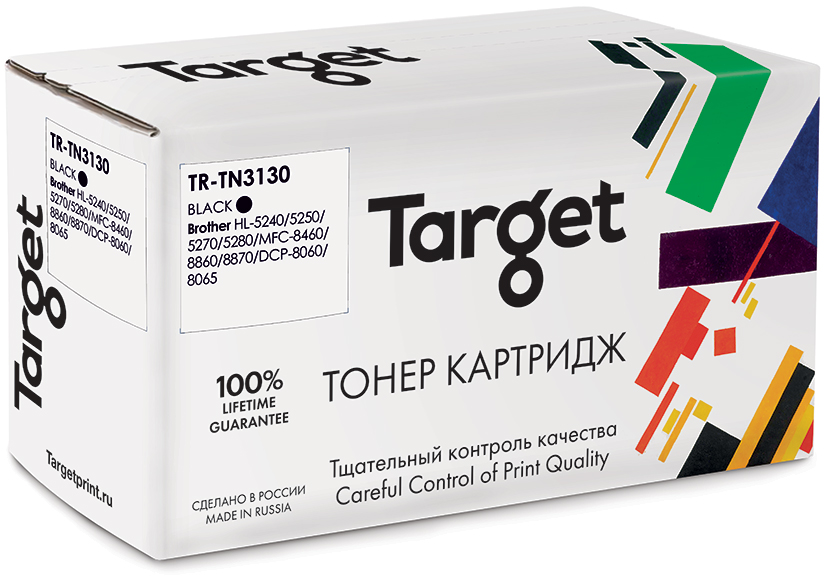 

Картридж лазерный Target TR-TN3130 (TN-3130), черный, 3500 страниц, совместимый для Brother HL-5240/5250/5270/5280/MFC-8460/8860/8870/DCP-8060/8065 с чипом
