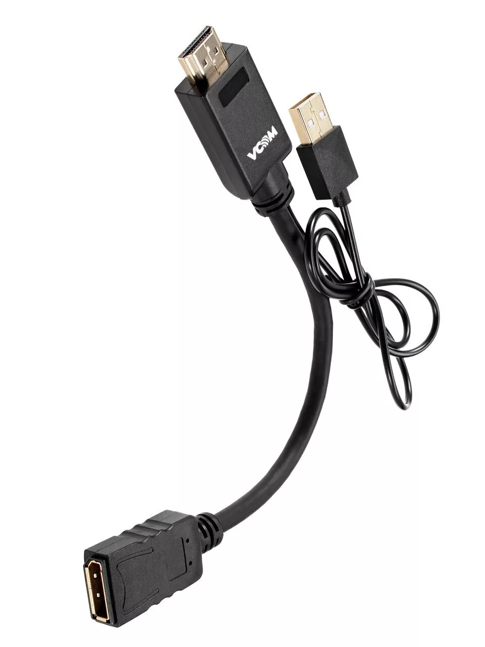 

Кабель HDMI(19M)/USB 2.0(AM)-DisplayPort(20F), 15 см, черный VCOM (CG599E)