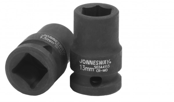 

Головка торцевая Jonnesway, ударная, шестигранная, 13мм, 1/2", высота 38мм (S03A4113)