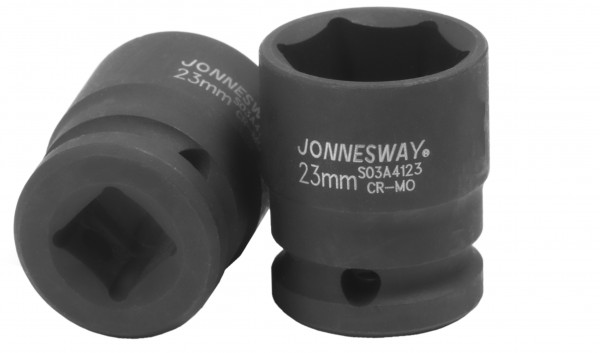 

Головка торцевая Jonnesway, ударная, шестигранная, 23мм, 1/2", высота 38мм (S03A4123)