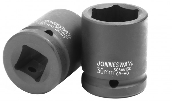

Головка торцевая Jonnesway, ударная, шестигранная, 30мм, 3/4″, высота 53мм (S03A6130)