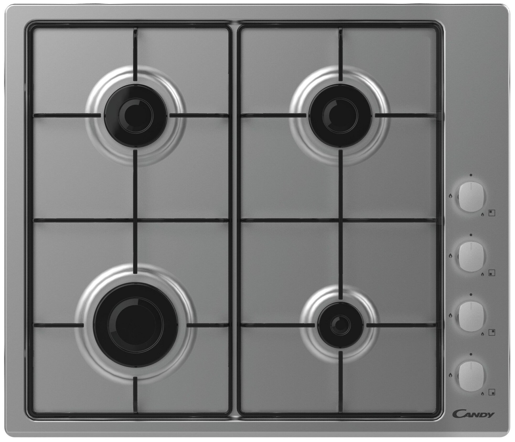 

Газовая варочная панель CANDY CHW6LX 4 конфорки, серебристая (CHW6LX), CHW6LX