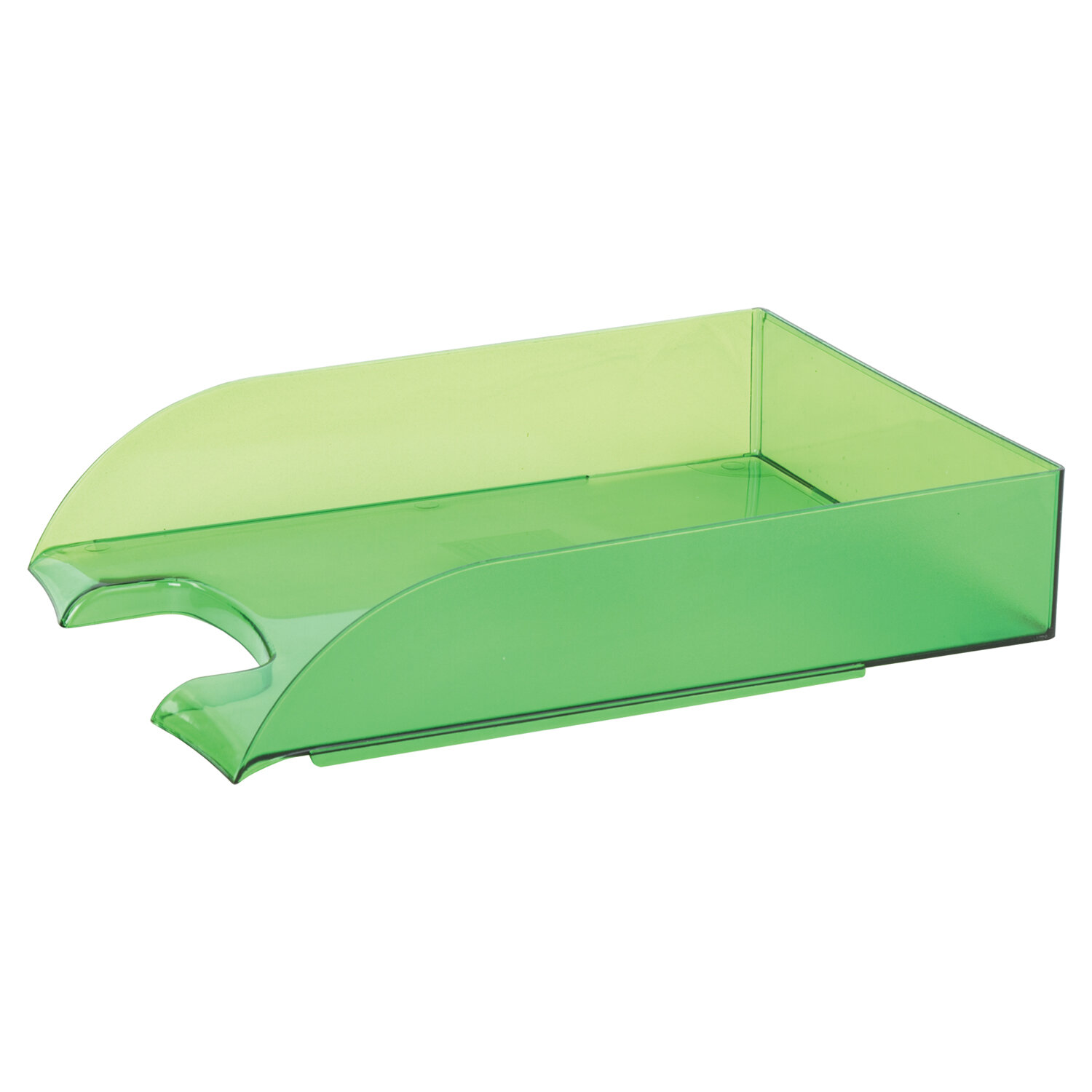 Лоток для бумаг горизонтальный Brauberg Office style 1 отделение, пластиковый, тонированный зеленый (237292)