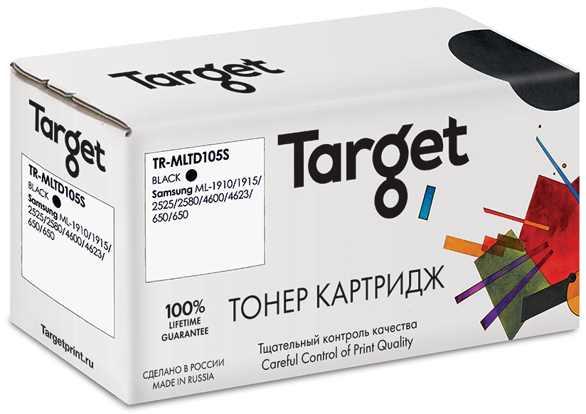 

Картридж лазерный Target TR-MLTD105S (MLT-D105S), черный, 1000 страниц, совместимый для Samsung ML-1910/1915/2525/2580/4600/4623/650/650 с чипом