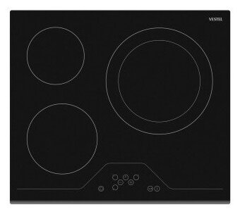 

Электрическая варочная панель Vestel VH64E261B 3 конфорки, черный (VH64E261B), Черная, VH64E261B