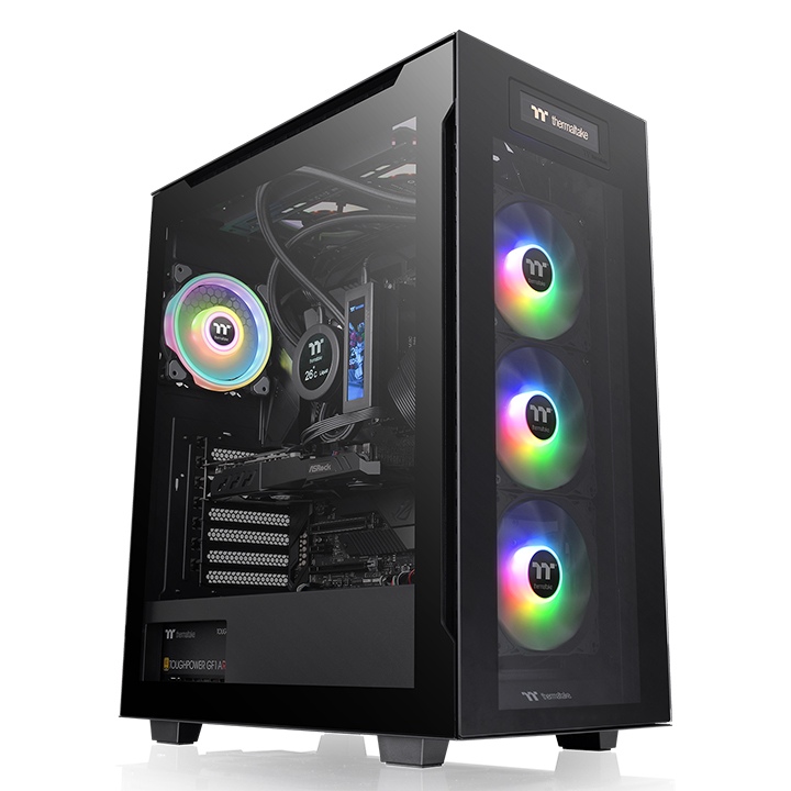 Корпус Thermaltake Divider 550 TG Ultra, ATX, Midi-Tower, 2xUSB 3.0, USB Type-C, RGB подсветка, черный, без БП (CA-1T7-00M1WN-00)