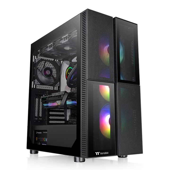 Корпус Thermaltake Versa T26 TG ARGB, EATX, Mid Tower, 2xUSB 3.0, черный, Без БП (CA-1W1-00M1WN-01)