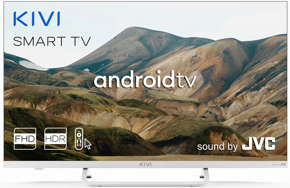 

Телевизор 32" Kivi 32F790LW, FullHD, 1920x1080, HDMIx3, USBx2, WiFi, Smart TV, белый (KIV-32F790LW), 32F790LW
