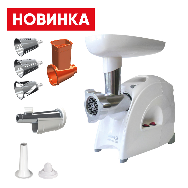 

Электрическая мясорубка Аксион М641.02 , 2000Вт, 3 кг/мин, белый (4607159824042), М641.02