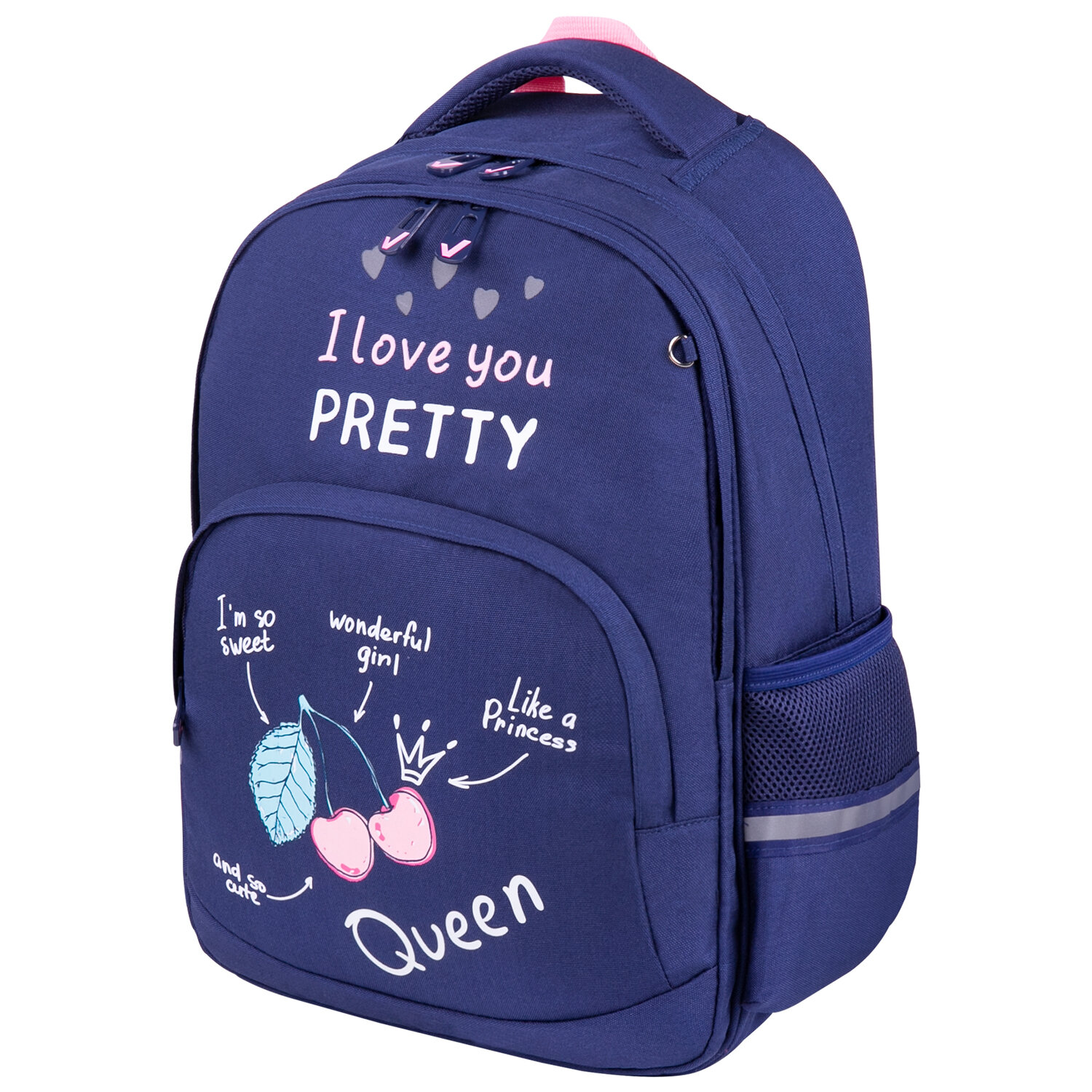 

Рюкзак Brauberg SOFT Cherry queen, 2 отделения, синий/розовый (270610)
