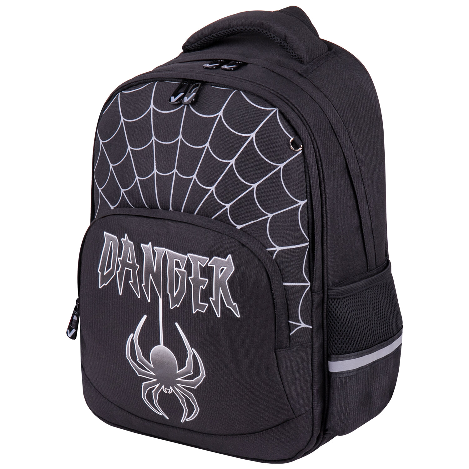 

Рюкзак Brauberg SOFT Dangerous spider, анатомическая, вентилируемая, формоустойчивая спинка, 2 отделения, черный (270612)