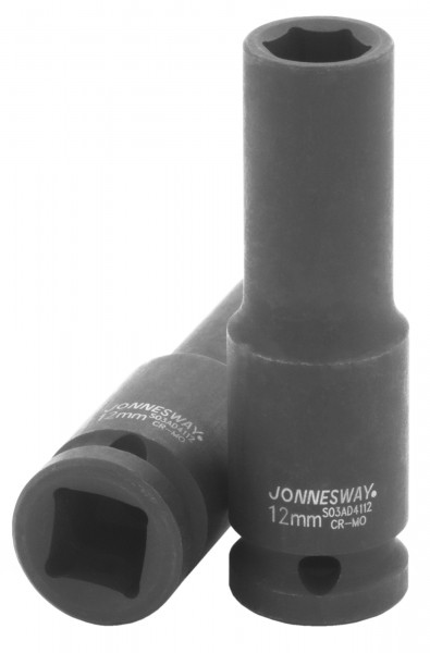 

Головка торцевая Jonnesway, глубокая, ударная, шестигранная, 12мм, 1/2", высота 78мм (S03AD4112)