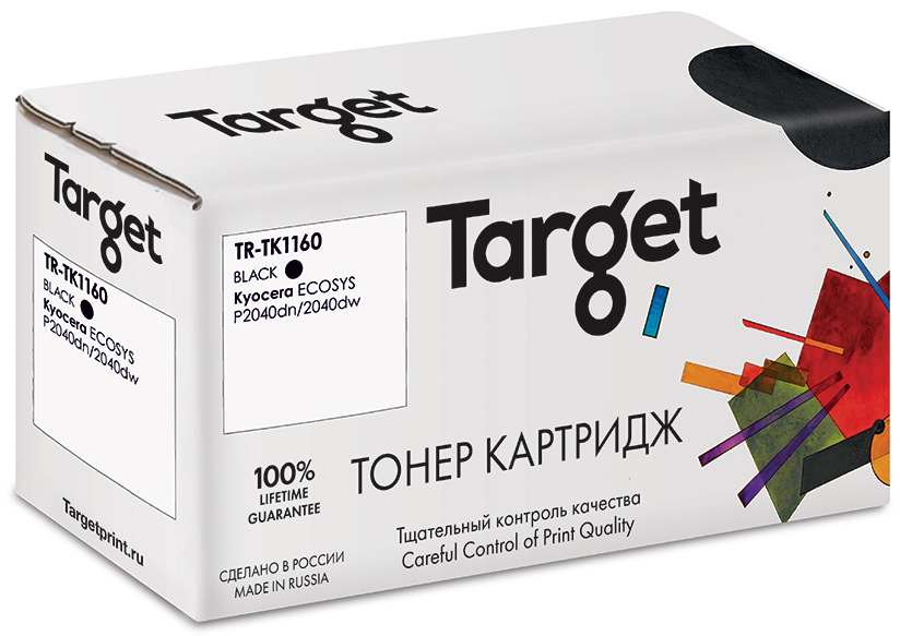 

Картридж лазерный Target TR-TK1160 (TK-1160), черный, 7200 страниц, совместимый для Kyocera ECOSYS P2040dn/2040dw с чипом