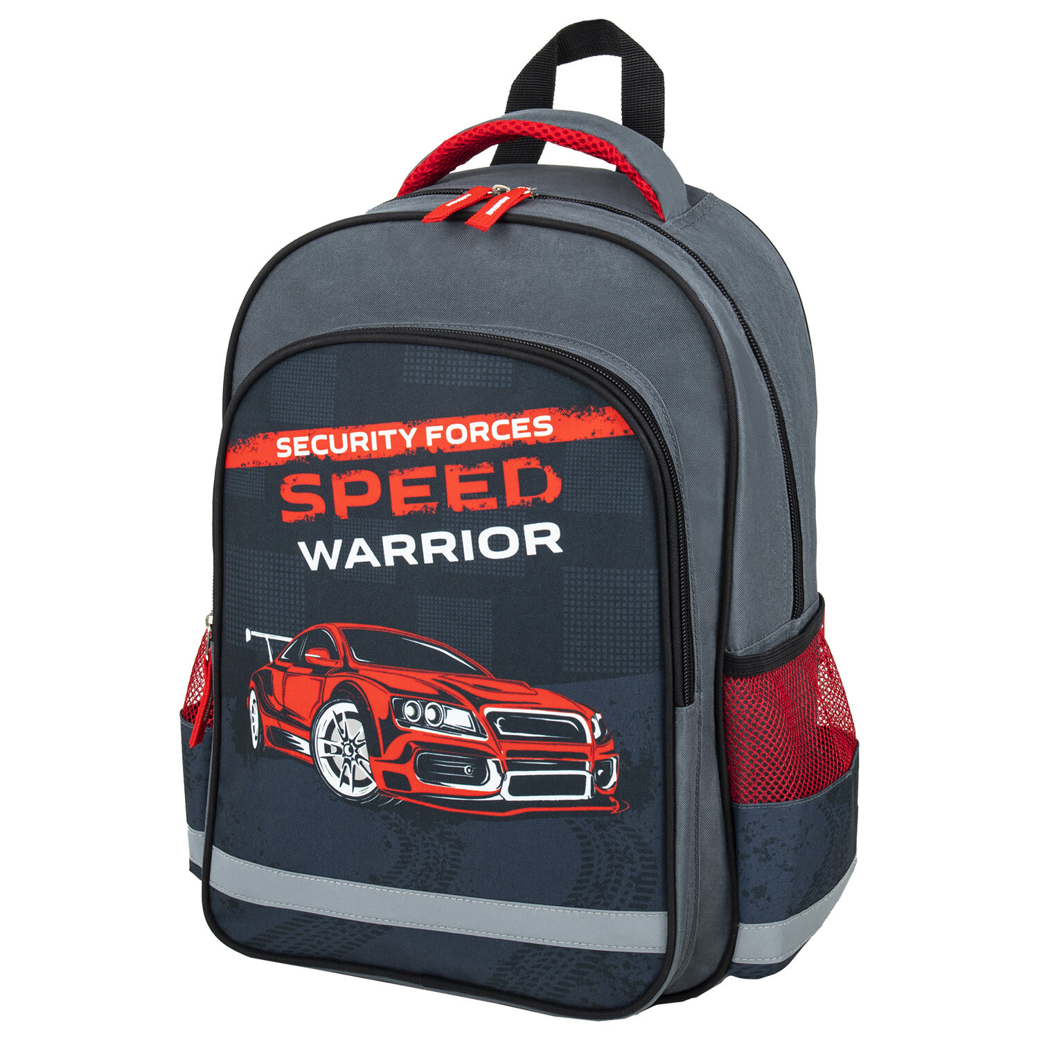 

Рюкзак ПИФАГОР SCHOOL Speed warrior, формоустойчивая, 1 отделение, серый (270657)