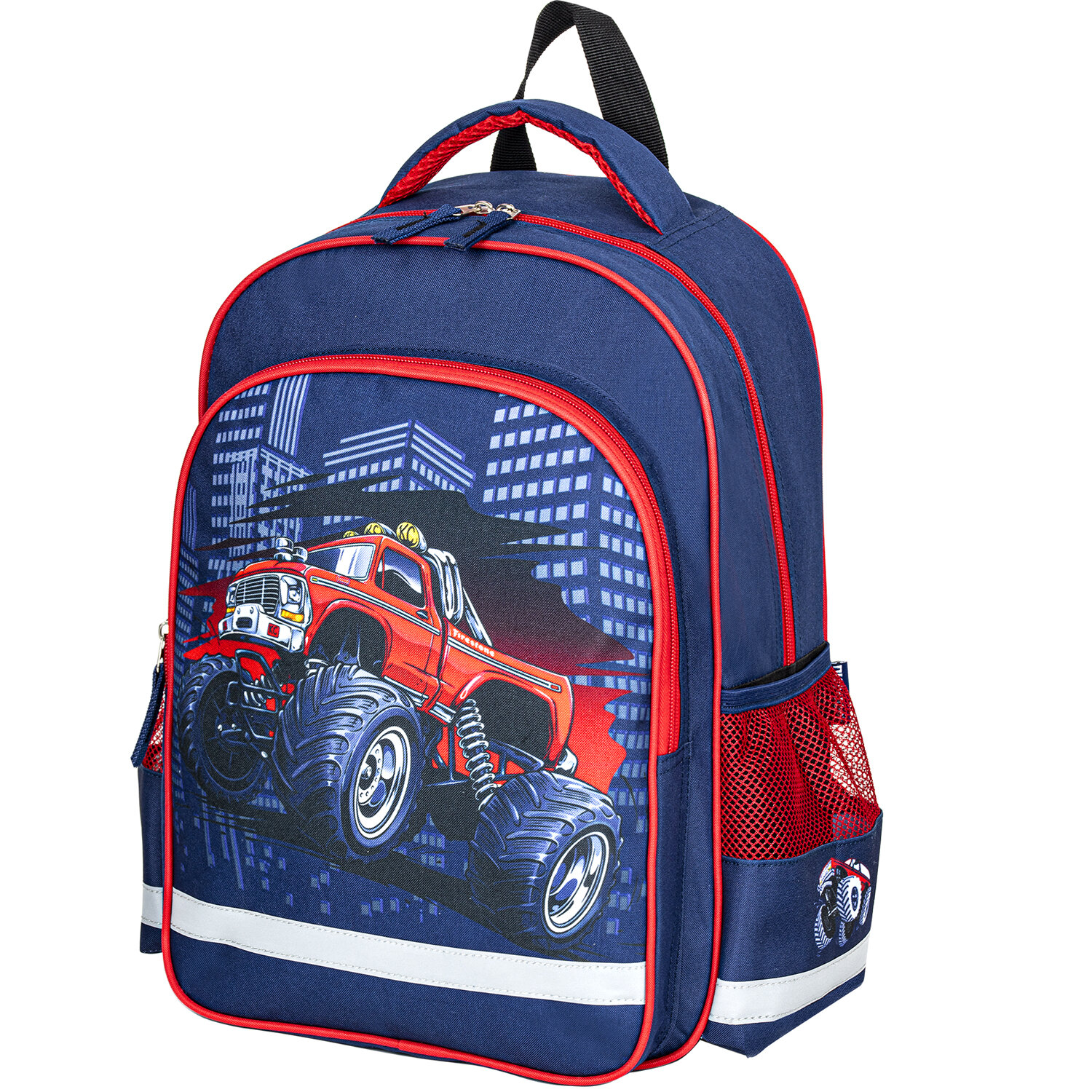 

Рюкзак ПИФАГОР SCHOOL Monster car, формоустойчивая, 1 отделение, темно-синий (270660)