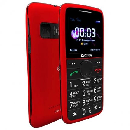 

Мобильный телефон DIGMA S220, 2.2" 220x176 TFT, 32Mb, BT, 1xCam, 2-Sim, 900 мА·ч, micro-USB, красный, S220