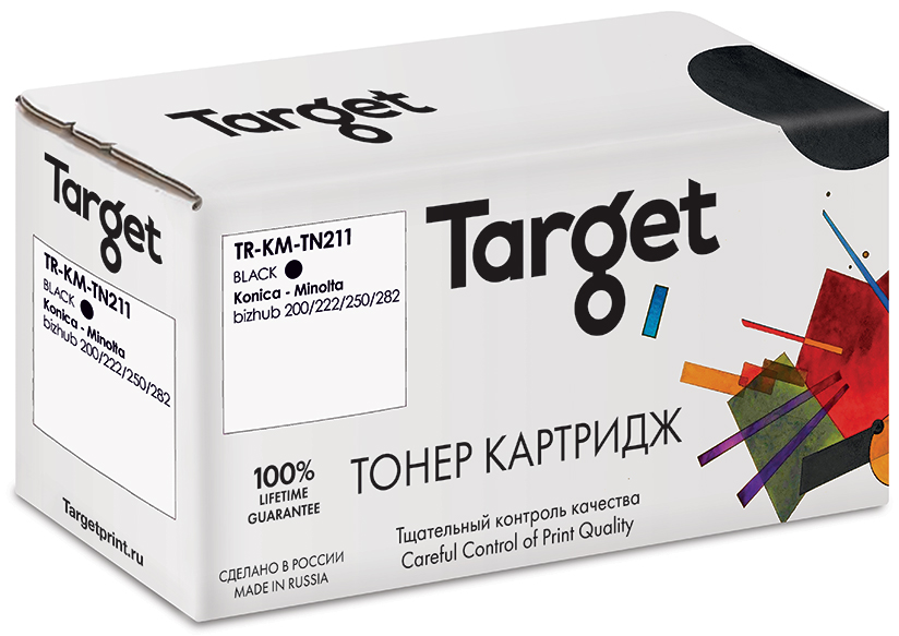 

Картридж лазерный Target TR-KM-TN211 (TN211), черный, 17500 страниц, совместимый для Konica Minolta bizhub 200/222/250/282 с чипом