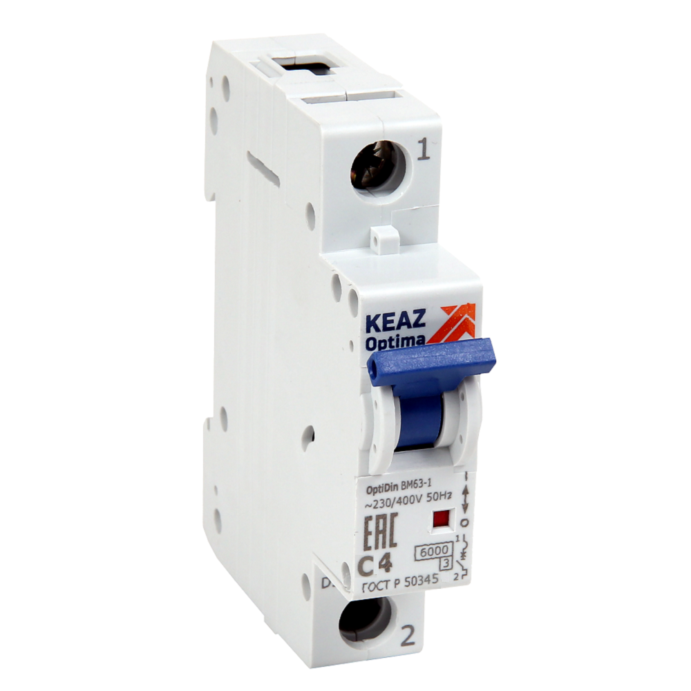 

Выключатель автоматический КЭАЗ BM63-1B16 OptiDin однополюсный (1P/1П) 16А B 6кА (257918), BM63-1B16