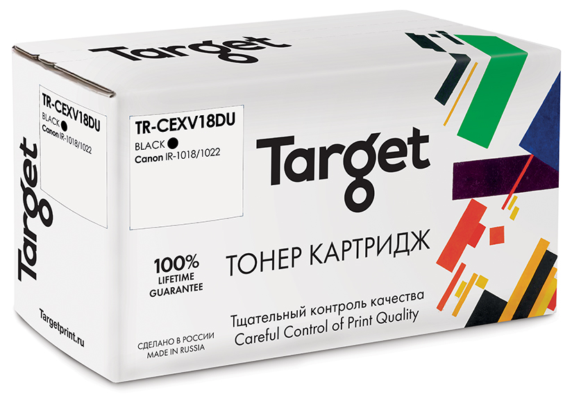 

Драм-картридж (фотобарабан) лазерный Target TR-CEXV18DU (C-EXV18DU), черный, 30000 страниц, совместимый, для Canon IR-1018/1022, с чипом, TR-CEXV18DU